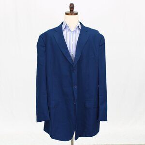 KS Signature 56L Black Solid 2-Button Sport Coat Blazer Jacket T786